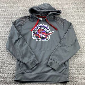 Toronto Raptors Sweater Men Small S Gray Hoodie Majestic Hardwood Classics NBA